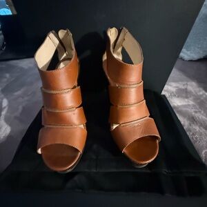 Fendi Tan Strappy Sandals